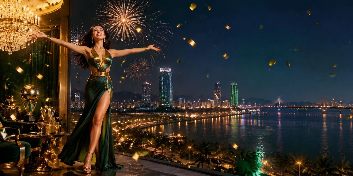 Không khí lễ hội VIP casino tại Đà Nẵng với ánh đèn rực rỡ và người chơi hào hứng