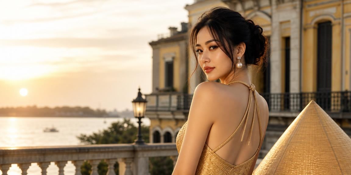 Người dùng Hà Nội trong trang phục truyền thống theo dõi xổ số và kết quả trực tuyến