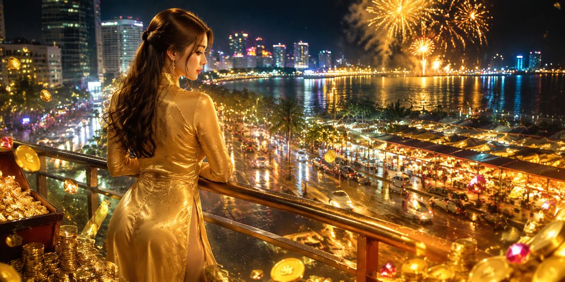 Người dùng Nha Trang mặc áo dài trải nghiệm slot jackpot và cược trực tuyến qua điện thoại